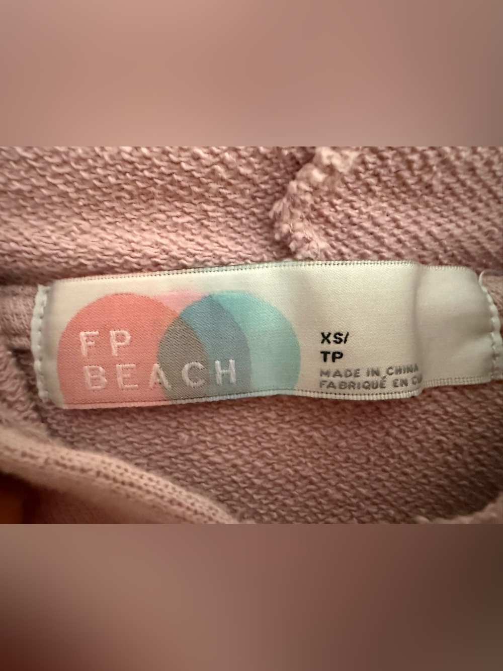 Free People FP Beach Hooded Sweatshirt XS 💕Antique Rose💕Raw Hems Like New💕 - Picture 5 of 10